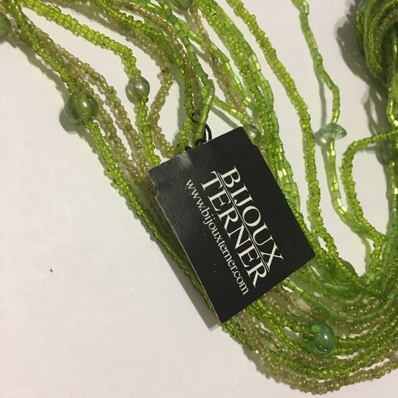 NWT Bijoux Terner green glass / seed bead ethnic l - Picture 5 of 9